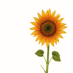 Obraz premium Sunflower icon in flat style. Flora vector illustration on isolated background. Sunflower sign business concept. Generative AI