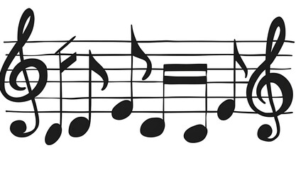 musical notes on a white background