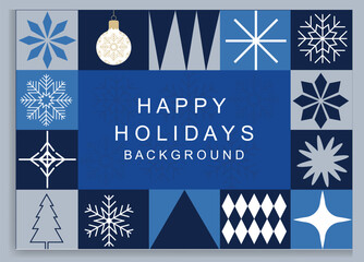 Christmas Card with Geometric decoration Happy New Year greeting card vector