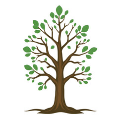 Tree sign icon in flat style. Branch forest vector illustration on white isolated background. Hardwood business concept. Generative AI