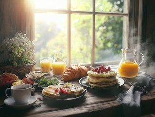 breakfast on the table