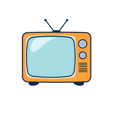 Tv old television illustration icon on white background. Generative AI