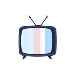 Tv old television illustration icon on white background. Generative AI