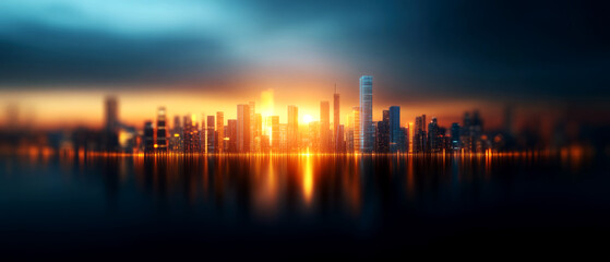 Fototapeta premium 2025 leadership start empowering future innovators in urban development sunrise reflections inspirational cityscape optimistic vision