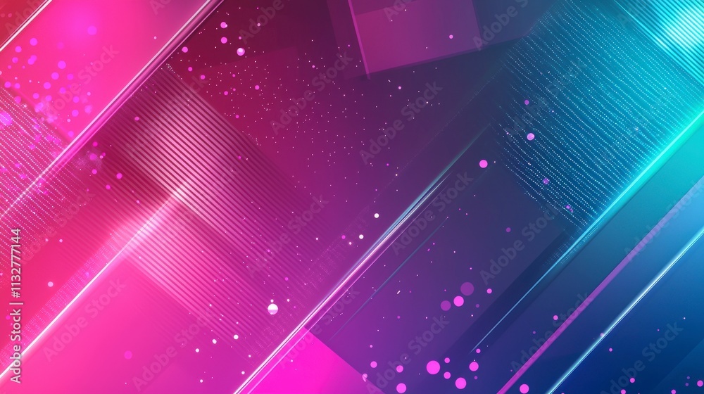 Leinwandbilder Vibrant high-tech abstract background of overlapping translucent shapes in a futuristic digital design environment