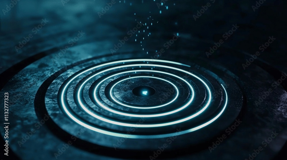 Poster Dynamic circular technology design abstract environment graphic art minimalist viewpoint futuristic concept