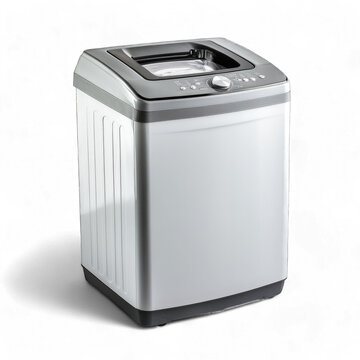 High-efficiency top-loading washing machine with modern design isolated on transparent background cutout png