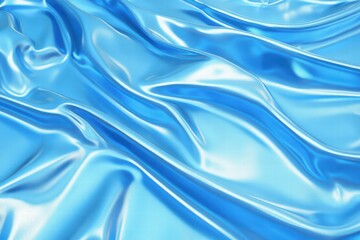 Obraz premium Smooth and Glossy Blue Satin Fabric Draped Texture Background