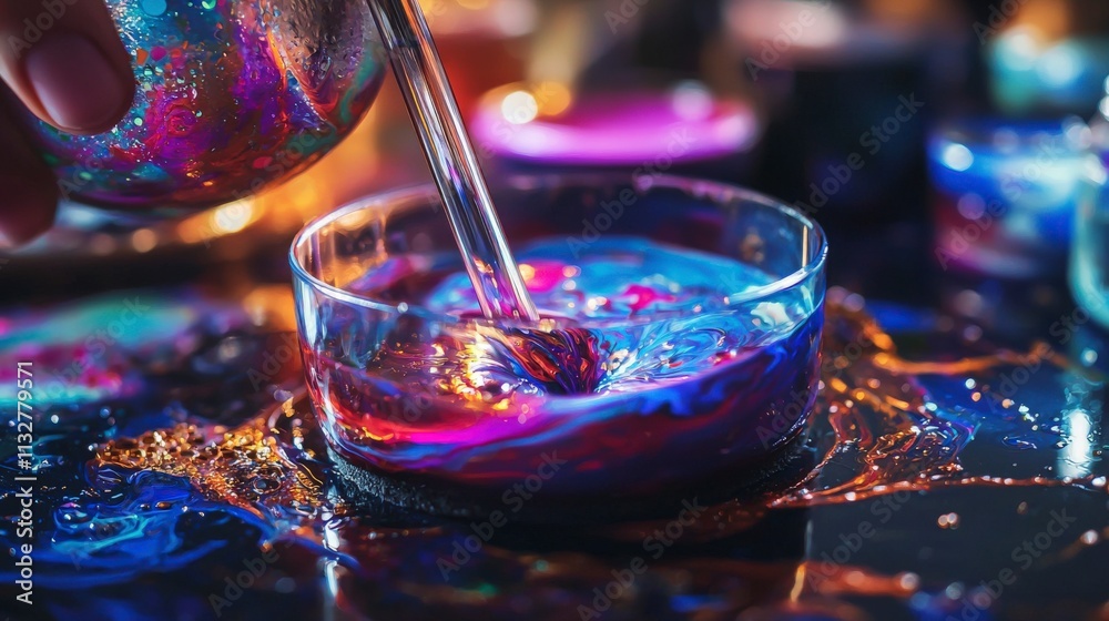 Poster artisan process of handmade colorful paint creation studio photography creative space close-up uniqu