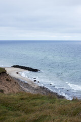 Coast of the North Sea is fortified with boulders