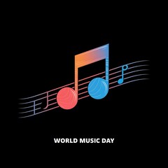 Colorful Music Notes Celebrate World Music Day