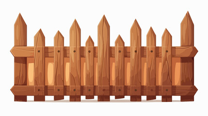 Simple Wooden Fence Isolated on White Background for Design Projects