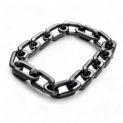 Obraz premium Metal chain link isolated on transparent background cutout png