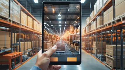 Exploring modern logistics through augmented reality in a vibrant warehouse environment