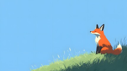 Obraz premium red fox in the field