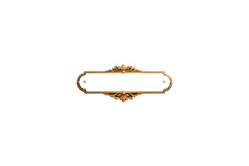 Vintage golden name frame isolated on transparent background. Png image
