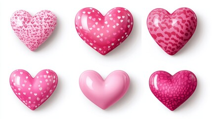 Fototapeta premium A collection of hearts in various colors and patterns