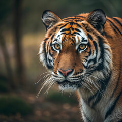 Obraz premium selective focus shot of Bengal tiger face