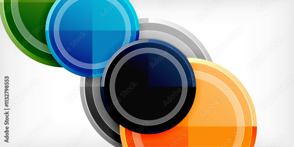 Poster Minimal geometric abstract background. Circle triangle design