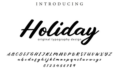 Holiday Font Stylish brush painted an uppercase vector letters, alphabet, typeface