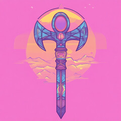 Ankh Ancient Egyptian anime concept full color illustration