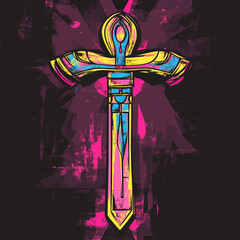 Ankh Ancient Egyptian anime concept full color illustration