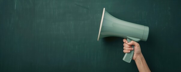 Megaphone on a chalkboard background