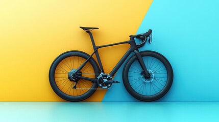 Fototapeta premium Sleek Modern Bicycle Against Bright Colorful Background