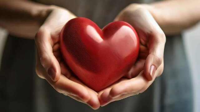 hand holding red heart shape in hospital. love, donor, world heart day, world health day, CSR donation and Insurance concepts
