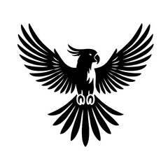 Obraz premium Black silhouette of a parrot in flight. (2)