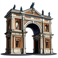 Fototapeta premium Detailed illustration of an iconic architectural arch.