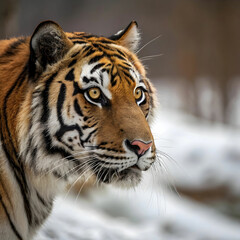 Obraz premium selective focus shot of Bengal tiger face
