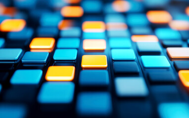 Obraz premium Futuristic glowing motion in cyber environment abstract digital pattern background high-tech animation dynamic perspective