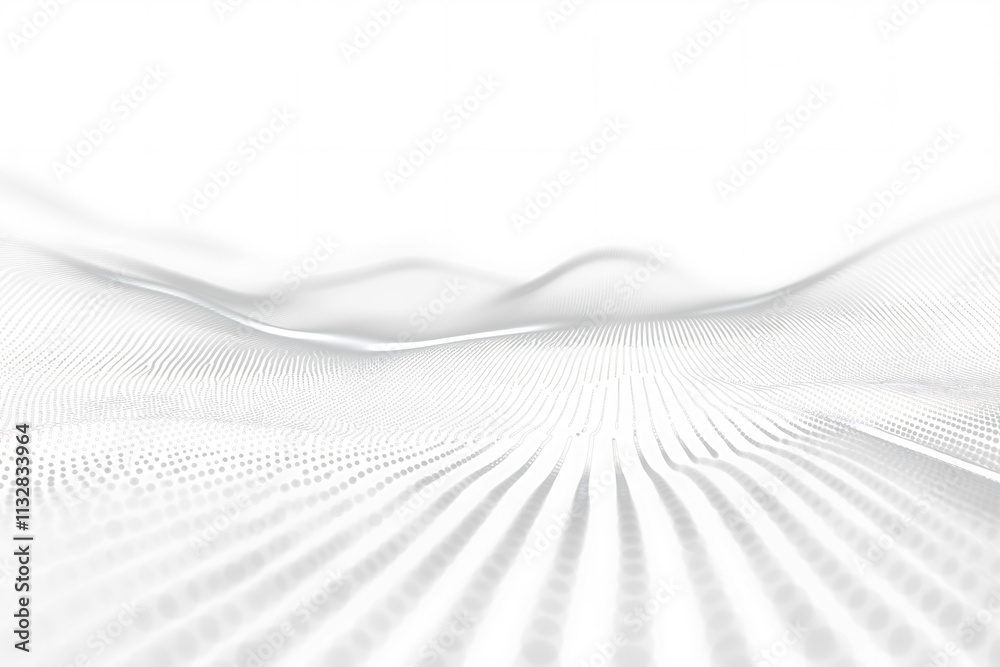 Aufkleber Abstract digital landscape with glowing lines and particles.