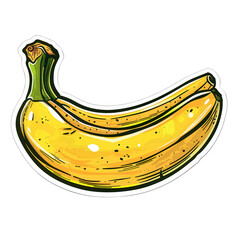 A banana is shown in a cartoon style with a green stem. Generative AI