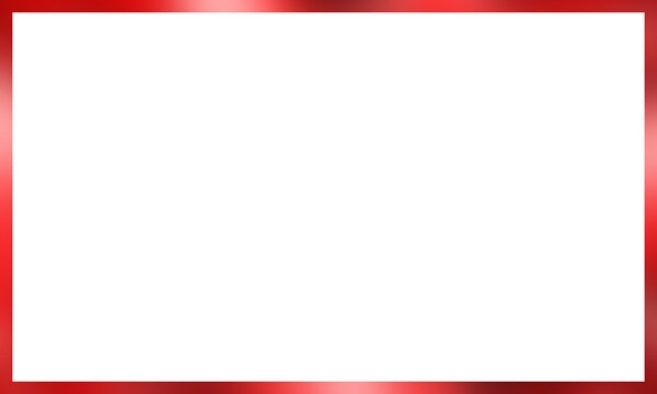 Glossy red rectangle frame. Shiny red border frame. Christmas card frame