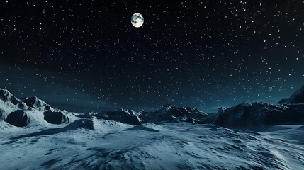 Fototapeta premium Lunar Landscape Under Starry Sky