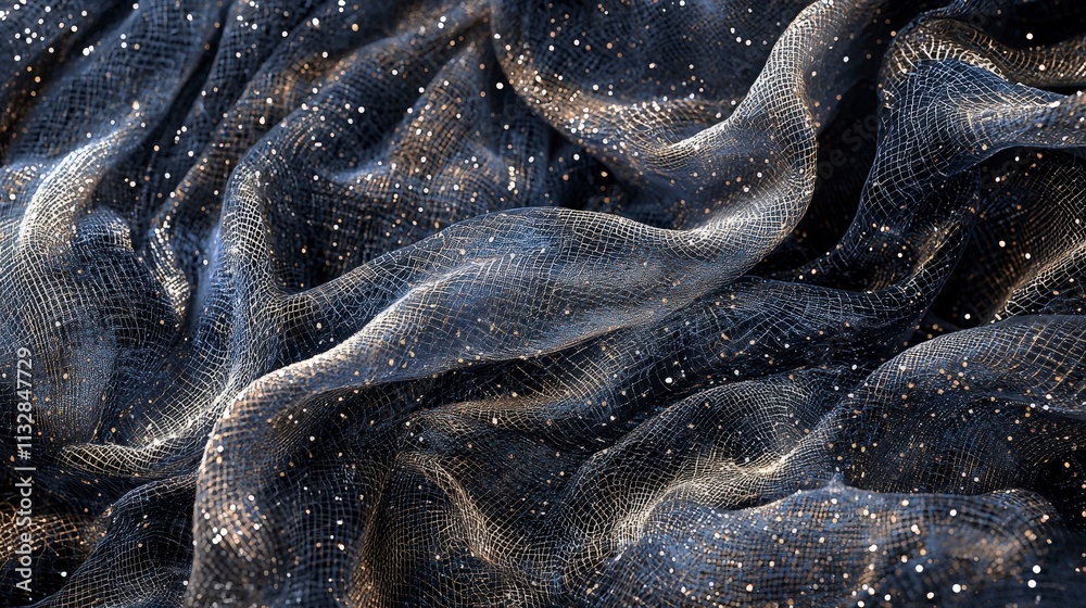 Poster Intricate textured fabric surface textile studio close-up photography studio setting macro viewpoint textile art concept