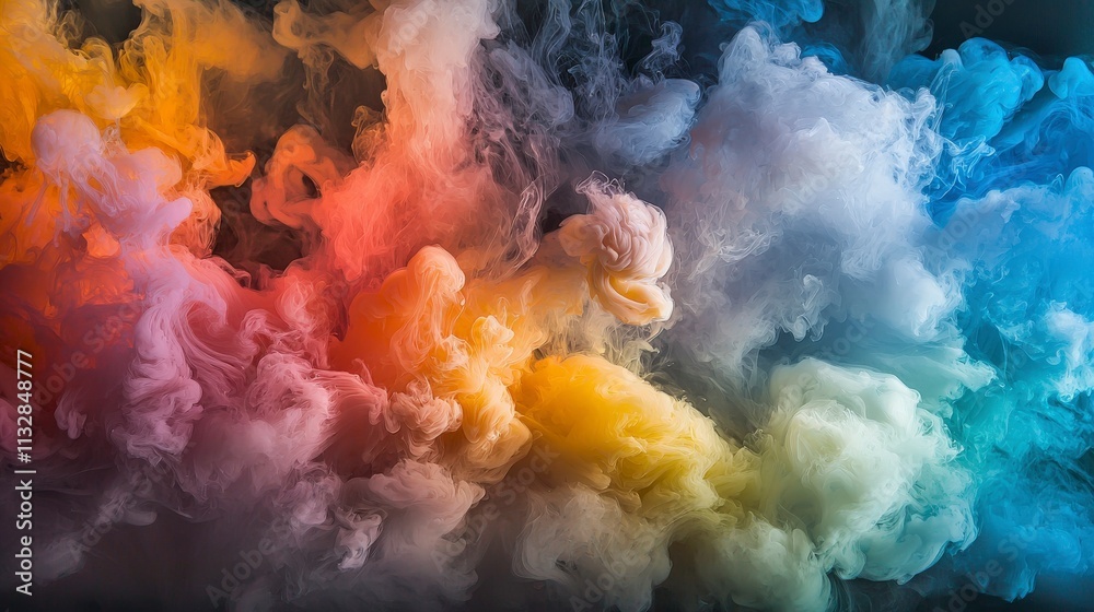Leinwandbilder colorful smoke swirls abstract art digital creation surreal environment close-up view visual serenit
