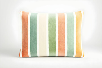 Vibrant Textured Pillow with Stripes in Warm Colors for Cozy Home Decor