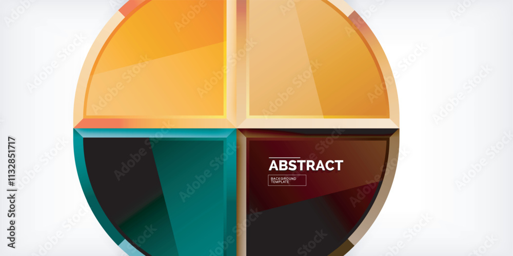 Poster abstract background - circles and round triangles with 3d effect. vector illustration for wallpaper,