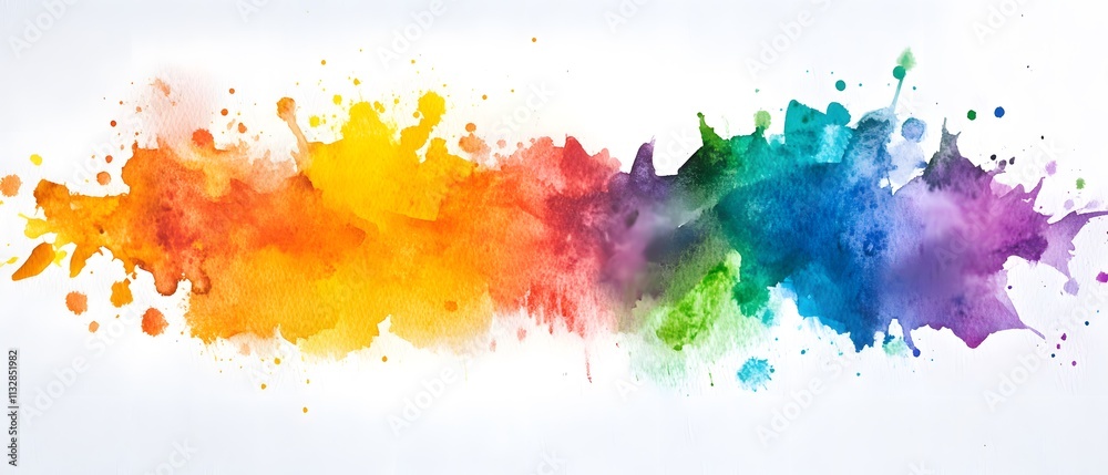 Poster vibrant watercolor splash in vivid colors creating a dynamic and artistic background for various cre