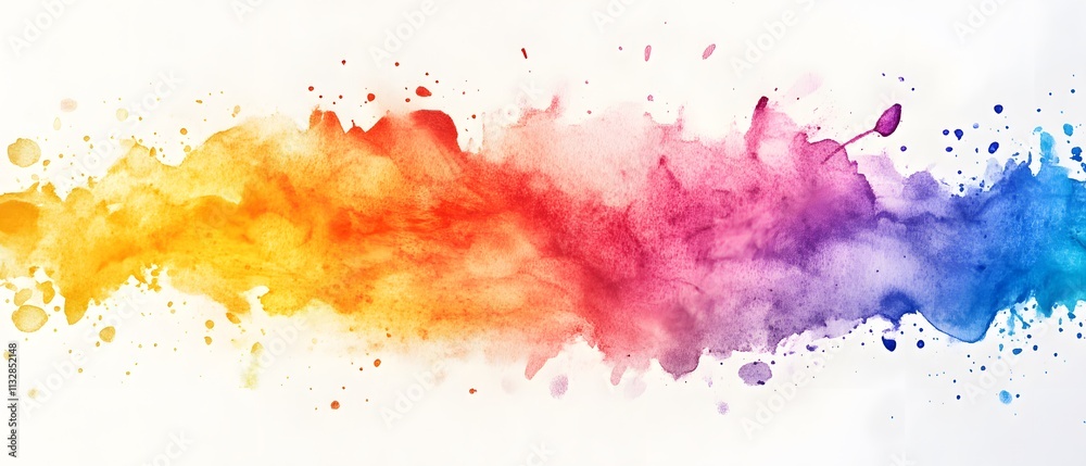 Poster Vibrant Watercolor Splash with Vivid Colors Blending Seamlessly Creating an Artistic and Dynamic Visual Effect for Creative Projects and Backgrounds