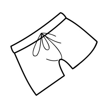 recommend clip art: A swimming trunks in black outline. Clip art for your projects.