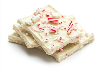 Delicious peppermint bark made with white chocolate and crushed candy canes for festive treats