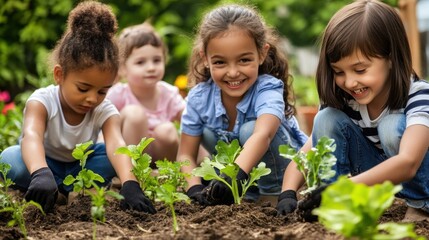 Collaborative gardening fosters teamwork and ecological awareness among kids.