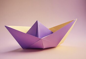 Captivating Purple Paper Boat in Low-Poly Aesthetic