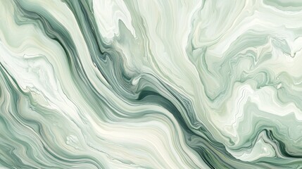 Obraz premium Abstract swirling patterns in soft green and white tones create a calming visual effect.