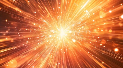 Fototapeta premium A burst of light with radiant particles and beams, creating a dynamic, energetic atmosphere.