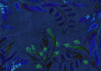 Ilustracja szablon podwodny świat niebieska głębina tekstura. © Monika